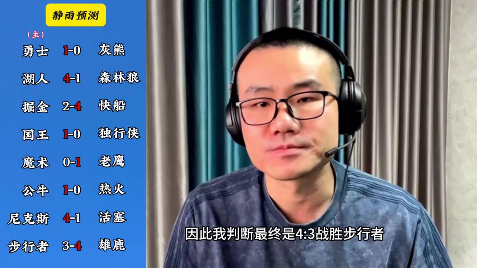 你同意嗎？靜雨對(duì)東西部季后賽球隊(duì)的預(yù)測(cè)：勇贏(yíng)熊 湖船尼鹿晉級(jí)